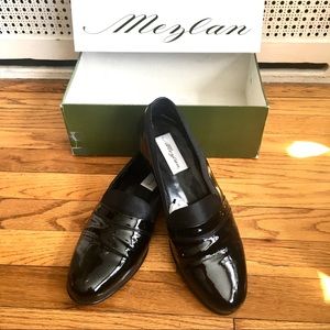 Mezlan Mirage patent leather tuxedo formal loafers